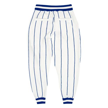Custom Team Name and Number Sports Pants - Personalized White Royal Pinstripe Athletic Wear Personalized White Royal Pinstripe