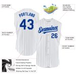 Custom Yellow Sleeveless Baseball Jersey with Personalized Name & Number - White Royal Pinstripe Design Personalized White