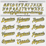 Custom Name and Number Yellow Royal Pinstripe Varsity Bomber Jacket - Personalized Full-Snap Letterman Jacket Personalized