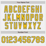 Personalized Yellow Two-Button Unisex Softball Jersey - White Royal Pinstripe Design Personalized White Royal Pinstripe Yellow