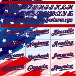 Custom 3D American Flag Baseball Jersey with Personalized Name and Number in White and Royal-Red Design Personalized White