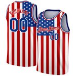 Personalized 3D American Flag Basketball Jersey - White Royal-Red Fashion Authentic Personalized White Royal-Red 3D American