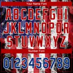 Custom American Flag Softball Jersey Unisex Two-Button Fashion Personalized with Team Name and Number - White Royal-Red Personalized