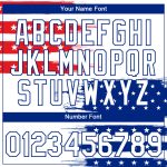 Personalized 3D American Flag Performance T-Shirt - White and Royal Red Patriotic Tee Personalized White Royal-Red 3D American