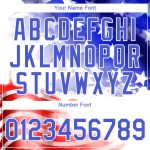Custom Name & Number 3D American Flag T-Shirt - Personalized Patriotic Royal-Red Performance Tee Personalized White Royal-Red