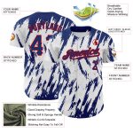 Personalized Baseball Jersey with Custom Name and Number - White Royal-Red 3D Abstract Sharp Design Personalized White Royal-Red