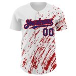 Custom Name and Number Personalized White Red 3D Pattern Abstract Baseball Jersey - Authentic Team Apparel Personalized White