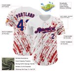 Custom Name and Number Personalized White Red 3D Pattern Abstract Baseball Jersey - Authentic Team Apparel Personalized White