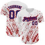Custom Name and Number Personalized White Red 3D Pattern Abstract Baseball Jersey - Authentic Team Apparel Personalized White
