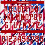Custom Team Name Number 3D Pattern Bomber Varsity Letterman Jacket White Royal Red Personalized White Royal-Red 3D Pattern