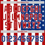 Personalized American Flag 3D Bomber Varsity Letterman Jacket - White Royal Red Full-Snap Fashion Outerwear Personalized