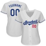 Personalized Authentic Baseball Jersey - White Royal-Red Design, Customizable Team Apparel Personalized White Royal-Red Authentic