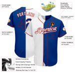 Custom Name and Number Baseball Jersey - Personalized White Royal-Red Authentic Split Fashion Team Jersey Personalized White