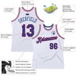 Custom Personalized Royal-Red Basketball Jersey with Name and Number - Authentic Throwback Team Apparel Personalized White