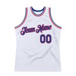Custom Personalized Royal-Red Basketball Jersey with Name and Number - Authentic Throwback Team Apparel Personalized White