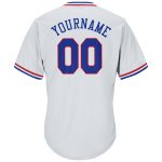 Personalized Royal-Red Authentic Rib-Knit Baseball Jersey Shirt - White Throwback Style Personalized White Royal-Red Authentic