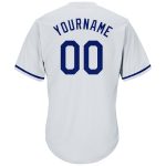 Custom Name Number Personalized Baseball Jersey Shirt White Royal Red Authentic Throwback Rib-Knit Personalized White Royal-Red