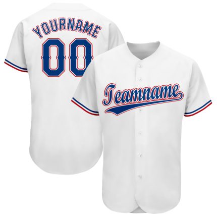 Custom White Red Baseball Jersey - Personalized Sportswear Jersey for Men and Women Personalized White Royal-Red Baseball