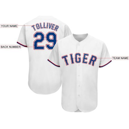 Custom Name & Number Personalized Royal-Red Baseball Jersey - Team Spirit Apparel Personalized White Royal-Red Baseball Jersey