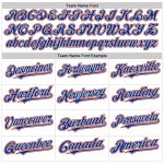 Custom Name and Number Authentic Baseball Jersey - Personalized White Royal-Red Line Design Personalized White Royal-Red