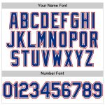Custom Name and Number Authentic Baseball Jersey - Personalized White Royal-Red Line Design Personalized White Royal-Red