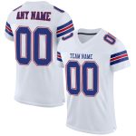 Custom Team Football Jersey - Personalized White Royal-Red Mesh with Name & Number Personalized White Royal-Red Mesh Authentic