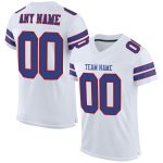 Personalized Royal-Red Mesh Football Jersey - Authentic Custom Design Personalized White Royal-Red Mesh Authentic Football