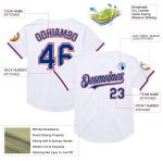 Personalized Red White Authentic Throwback Baseball Jersey - Custom Mesh Design Personalized White Royal-Red Mesh Authentic