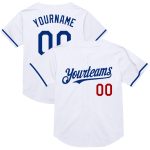 Custom Name and Number Personalized Royal-Red Mesh Baseball Jersey - Authentic Throwback Design Personalized White Royal-Red