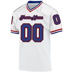 Custom Name and Number Personalized Throwback Football Jersey in White and Royal-Red Mesh Personalized White Royal-Red Mesh
