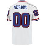 Custom Name and Number Personalized Throwback Football Jersey in White and Royal-Red Mesh Personalized White Royal-Red Mesh