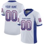 Custom Name Number Football Jersey - Personalized White Royal Red Mesh Drift Fashion Team Gear Personalized White Royal-Red