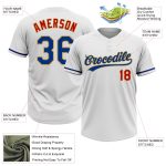 Custom Name Number Softball Jersey Unisex Two-Button Royal Red Old Gold Personalized Team Apparel Personalized White Royal