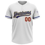 Custom Name Number Softball Jersey Unisex Two-Button Royal Red Old Gold Personalized Team Apparel Personalized White Royal