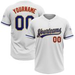 Custom Name Number Softball Jersey Unisex Two-Button Royal Red Old Gold Personalized Team Apparel Personalized White Royal