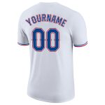 Personalized Performance T-Shirt in White and Royal Red - Customizable Mens and Womens Sports Tee Personalized White Royal-Red