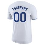 Custom Team Name and Number Personalized White Royal-Red Performance T-Shirt Personalized White Royal-Red Performance T-Shirt