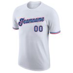 Personalized Performance T-Shirt in White and Royal Red - Customizable Mens and Womens Sports Tee Personalized White Royal-Red