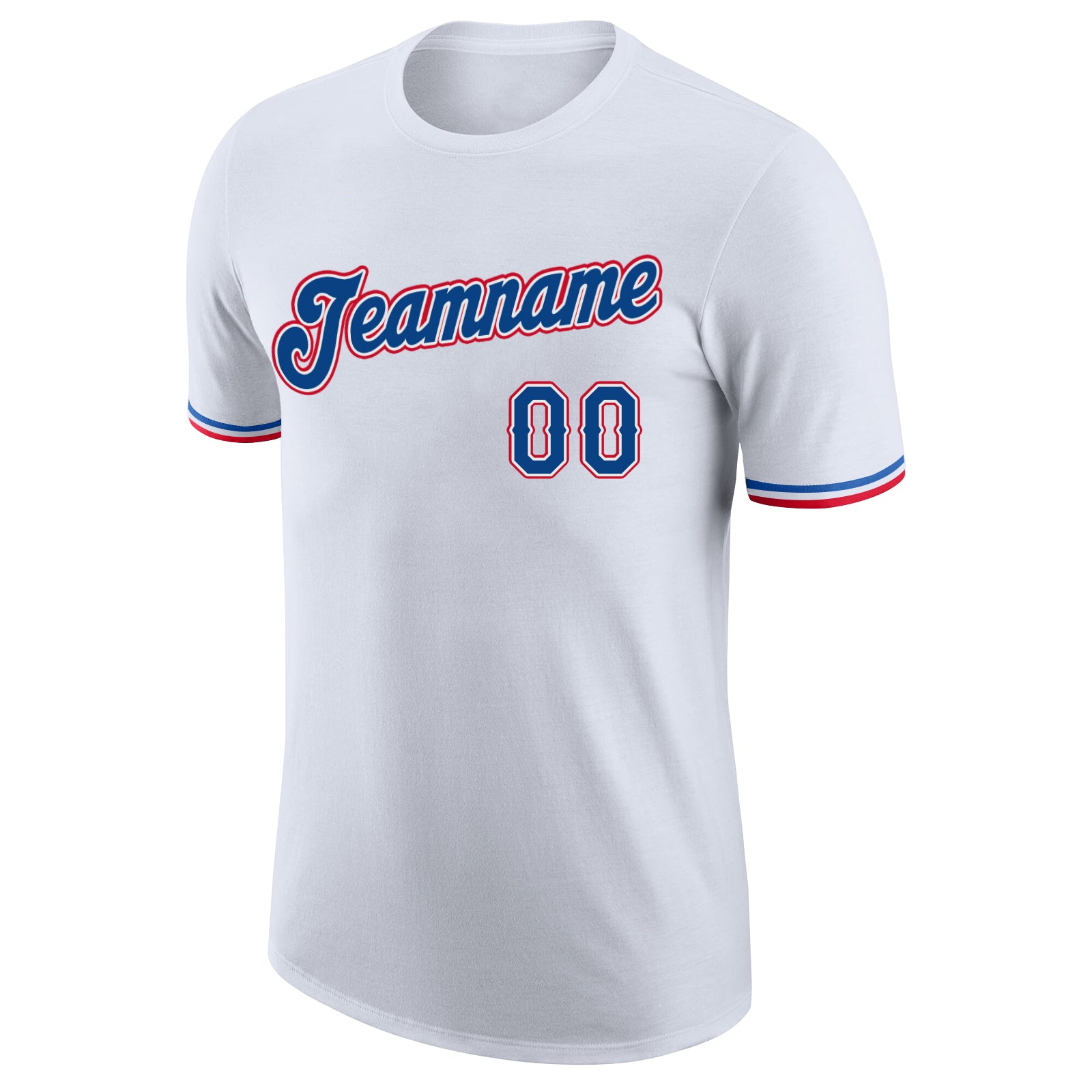 Personalized White Royal-Red Performance T-Shirt Personalized Performance T-Shirt in White and Royal Red - Customizable Mens and Womens Sports Tee Personalized White Royal-Red - Image 5