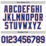 Custom Name and Number Personalized Vapor Golf Polo Shirt - White Royal-Red Performance Design Personalized White Royal-Red