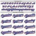 Custom Name and Number Personalized Vapor Golf Polo Shirt - White Royal-Red Performance Design Personalized White Royal-Red