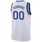 Custom Name Number Personalized Red White Rib-Knit Basketball Jersey Round Neck Team Personalized White Royal-Red Round Neck