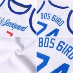 Custom Name Number Personalized Red White Rib-Knit Basketball Jersey Round Neck Team Personalized White Royal-Red Round Neck
