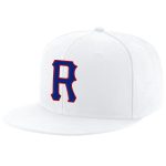 Custom Adjustable Snapback Hat with Personalized Team Name and Number - White with Royal Red Stitching Personalized White