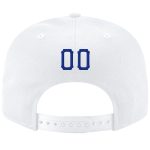 Custom Adjustable Snapback Hat with Personalized Team Name and Number - White with Royal Red Stitching Personalized White