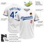 Personalized Royal-Red Unisex Softball Jersey - Two-Button White Design Personalized White Royal-Red Two-Button Unisex Softball