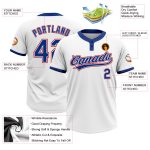 Custom Name Number Softball Jersey Unisex Royal Red Two-Button Personalized White Personalized White Royal-Red Two-Button