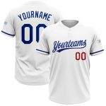 Personalized Royal-Red Unisex Softball Jersey - Two-Button White Design Personalized White Royal-Red Two-Button Unisex Softball