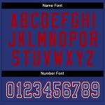Custom Name Number Football Jersey - Personalized Royal-Scarlet Mesh Split Design Personalized White Royal-Scarlet Mesh Split