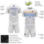 Custom White Soccer Jersey - Personalized Royal Sublimation Uniform Personalized White Royal Sublimation Soccer Uniform Jersey